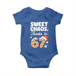 Sweet Chaos Thanks to 67 Baby Onesie Funny Christmas Cookie Meme with Sprinkles TS02 Royal Blue Print Your Wear