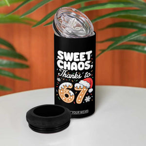Sweet Chaos Thanks to 67 4 in 1 Can Cooler Tumbler Funny Christmas Cookie Meme with Sprinkles TS02 Print Your Wear