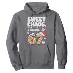 Sweet Chaos Thanks to 67 Hoodie Funny Christmas Cookie Meme with Sprinkles TS02 Charcoal Print Your Wear