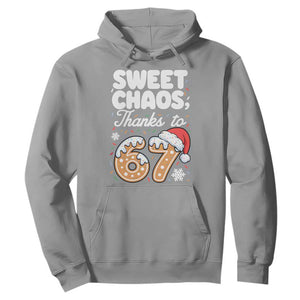 Sweet Chaos Thanks to 67 Hoodie Funny Christmas Cookie Meme with Sprinkles TS02 Sport Gray Print Your Wear