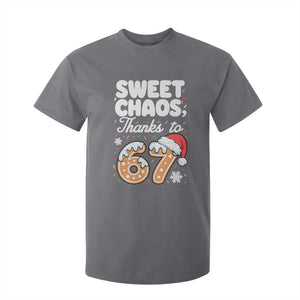 Sweet Chaos Thanks to 67 T Shirt For Kid Funny Christmas Cookie Meme with Sprinkles TS02 Charcoal Print Your Wear