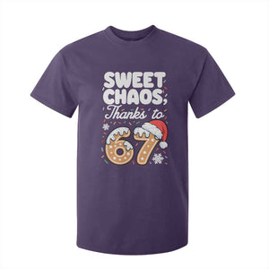 Sweet Chaos Thanks to 67 T Shirt For Kid Funny Christmas Cookie Meme with Sprinkles TS02 Purple Print Your Wear
