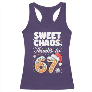 Sweet Chaos Thanks to 67 Racerback Tank Top Funny Christmas Cookie Meme with Sprinkles TS02 Purple Print Your Wear