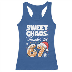 Sweet Chaos Thanks to 67 Racerback Tank Top Funny Christmas Cookie Meme with Sprinkles TS02 Royal Blue Print Your Wear
