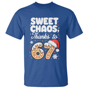 Sweet Chaos Thanks to 67 T Shirt Funny Christmas Cookie Meme with Sprinkles TS02 Royal Blue Print Your Wear