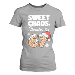 Sweet Chaos Thanks to 67 T Shirt For Women Funny Christmas Cookie Meme with Sprinkles TS02 Sport Gray Print Your Wear