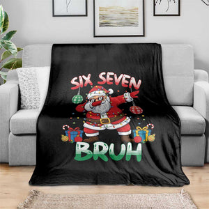 Six Seven Bruh Christmas Throw Blanket Funny Dabbing Santa 67 Meme Holiday Gag Gift TS02 Print Your Wear