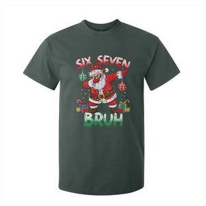 Six Seven Bruh Christmas T Shirt For Kid Funny Dabbing Santa 67 Meme Holiday Gag Gift TS02 Dark Forest Green Print Your Wear