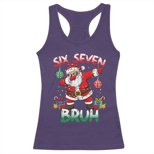 Six Seven Bruh Christmas Racerback Tank Top Funny Dabbing Santa 67 Meme Holiday Gag Gift TS02 Purple Print Your Wear