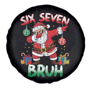 Six Seven Bruh Christmas Spare Tire Cover Funny Dabbing Santa 67 Meme Holiday Gag Gift TS02 Print Your Wear