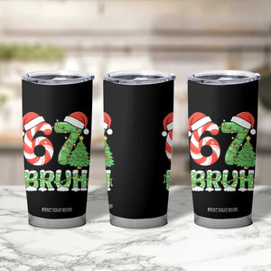 Funny 67 Bruh Christmas Tumbler Cup Candy Cane and Xmas Tree Six Seven Meme Holiday Lights TS02 Print Your Wear