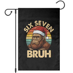 Six Seven Bruh Meme Christmas Bigfoot Garden Flag 67 Sasquatch Santa Retro Holiday TS02 Black Print Your Wear