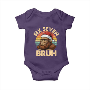 Six Seven Bruh Meme Christmas Bigfoot Baby Onesie 67 Sasquatch Santa Retro Holiday TS02 Purple Print Your Wear