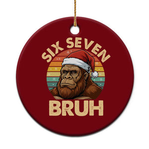 Six Seven Bruh Meme Christmas Bigfoot Ceramic Ornament 67 Sasquatch Santa Retro Holiday TS02 1pc Red Print Your Wear