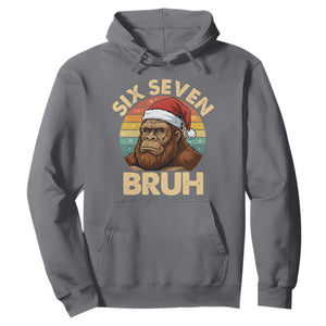 Six Seven Bruh Meme Christmas Bigfoot Hoodie 67 Sasquatch Santa Retro Holiday TS02 Charcoal Print Your Wear
