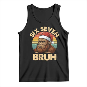 Six Seven Bruh Meme Christmas Bigfoot Tank Top 67 Sasquatch Santa Retro Holiday TS02 Black Print Your Wear