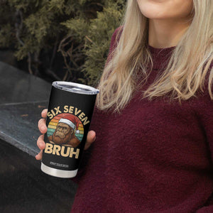 Six Seven Bruh Meme Christmas Bigfoot Tumbler Cup 67 Sasquatch Santa Retro Holiday TS02 Print Your Wear