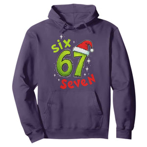 Six Seven Christmas Meme Hoodie Funny Green Grinchy 6 7 with Santa Hat TS02 Purple Print Your Wear