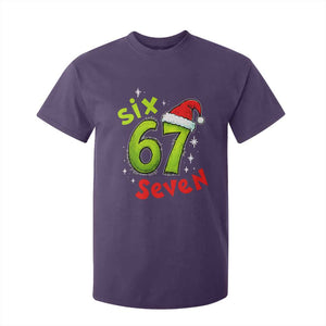 Six Seven Christmas Meme T Shirt For Kid Funny Green Grinchy 6 7 with Santa Hat TS02 Purple Print Your Wear