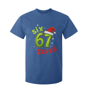 Six Seven Christmas Meme T Shirt For Kid Funny Green Grinchy 6 7 with Santa Hat TS02 Royal Blue Print Your Wear