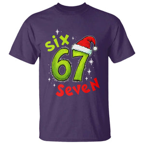 Six Seven Christmas Meme T Shirt Funny Green Grinchy 6 7 with Santa Hat TS02 Purple Print Your Wear