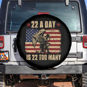 American Veteran Spare Tire Cover 22 A Day Is 22 Too Many Veteran Lives Matter Help Veterans TS02 No hole Black Print Your Wear