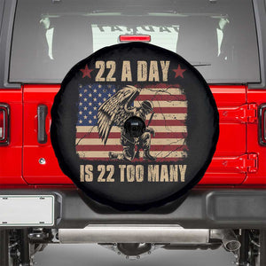 American Veteran Spare Tire Cover 22 A Day Is 22 Too Many Veteran Lives Matter Help Veterans TS02 Black Print Your Wear