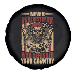 American Veteran Spare Tire Cover Never Underestimate An Old Man Who Defended Your Country TS02 Print Your Wear