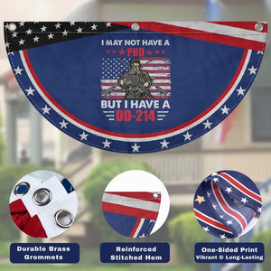 American Veteran Patriotic Fan Flag I May Not Have A PhD But Have A DD-214 US Bald Eagle