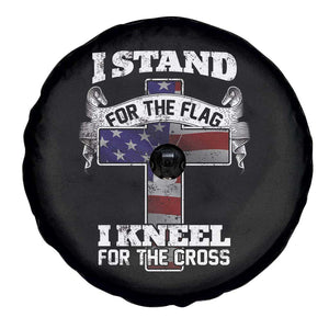 Patriotic Christian Spare Tire Cover I Stand For The Flag I Kneel For The Cross God American Flag Dog Tag TS02 Print Your Wear