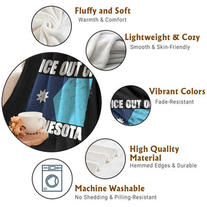 Ice Out Of Minnesota Throw Blanket State Flag Minneapolis Justice and Resistance TS02 Print Your Wear
