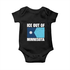 Ice Out Of Minnesota Baby Onesie State Flag Minneapolis Justice and Resistance TS02 Black Print Your Wear