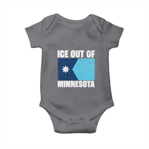 Ice Out Of Minnesota Baby Onesie State Flag Minneapolis Justice and Resistance TS02 Charcoal Print Your Wear