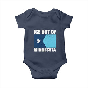 Ice Out Of Minnesota Baby Onesie State Flag Minneapolis Justice and Resistance TS02 Navy Print Your Wear