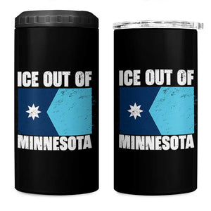 Ice Out Of Minnesota 4 in 1 Can Cooler Tumbler State Flag Minneapolis Justice and Resistance TS02 One Size: 16 oz Black Print Your Wear