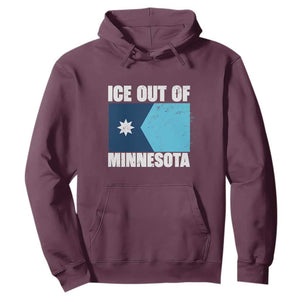 Ice Out Of Minnesota Hoodie State Flag Minneapolis Justice and Resistance TS02 Maroon Print Your Wear