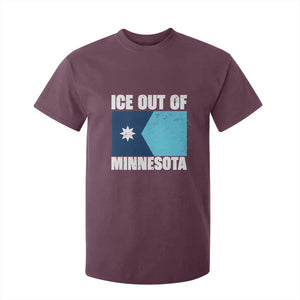 Ice Out Of Minnesota T Shirt For Kid State Flag Minneapolis Justice and Resistance TS02 Maroon Print Your Wear