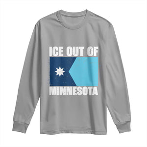 Ice Out Of Minnesota Long Sleeve Shirt - State Flag Minneapolis Justice and Resistance Tee TS02 Sport Gray Print Your Wear