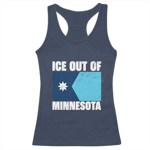 Ice Out Of Minnesota Racerback Tank Top State Flag Minneapolis Justice and Resistance TS02 Navy Print Your Wear