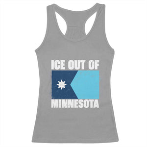 Ice Out Of Minnesota Racerback Tank Top State Flag Minneapolis Justice and Resistance TS02 Sport Gray Print Your Wear