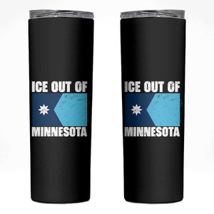 Ice Out Of Minnesota Skinny Tumbler State Flag Minneapolis Justice and Resistance TS02 Black Print Your Wear