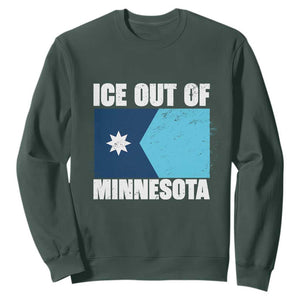 Ice Out Of Minnesota Sweatshirt State Flag Minneapolis Justice and Resistance TS02 Dark Forest Green Print Your Wear