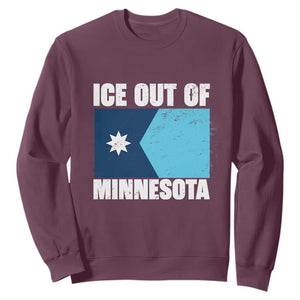 Ice Out Of Minnesota Sweatshirt State Flag Minneapolis Justice and Resistance TS02 Maroon Print Your Wear