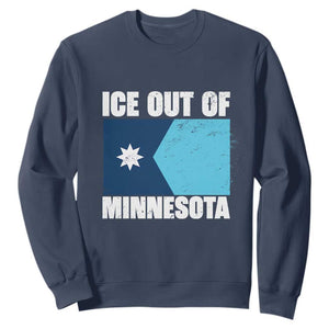 Ice Out Of Minnesota Sweatshirt State Flag Minneapolis Justice and Resistance TS02 Navy Print Your Wear