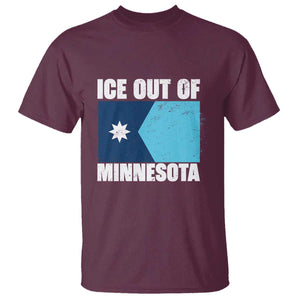 Ice Out Of Minnesota T Shirt - State Flag Minneapolis Justice and Resistance Protest Tee TS02 Maroon Print Your Wear