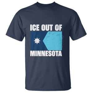 Ice Out Of Minnesota T Shirt - State Flag Minneapolis Justice and Resistance Protest Tee TS02 Navy Print Your Wear