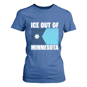 Ice Out Of Minnesota T Shirt For Women State Flag Minneapolis Justice and Resistance TS02 Royal Blue Print Your Wear