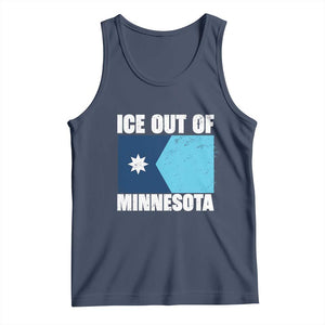 Ice Out Of Minnesota Tank Top State Flag Minneapolis Justice and Resistance TS02 Navy Print Your Wear