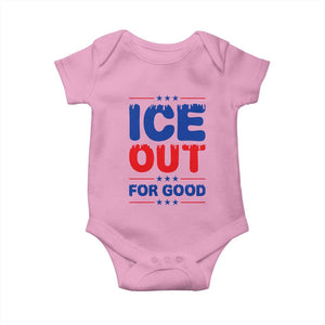 Ice Out For Good Protest Baby Onesie Justice Against Ice Political Resistance TS02 Light Pink Print Your Wear