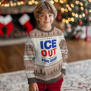 Ice Out For Good Protest Ugly Christmas Sweater Justice Against Ice Political Resistance TS02 Mocha Mousse Print Your Wear